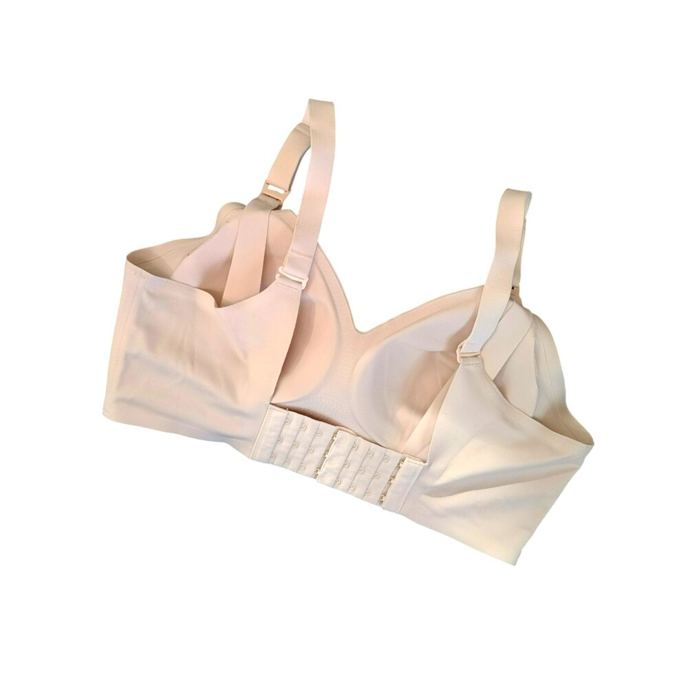 Momcozy Nursing Bra Size Small Tan/Cream Unlined Wireless Adjustable Clasp Back - Picture 2 of 3
